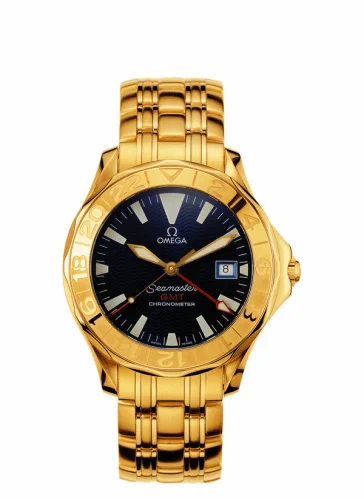 Omega Seamaster Diver 300M Automatic 41 GMT Yellow Gold / Blue / Bracelet 2134.80.00 (21348000)